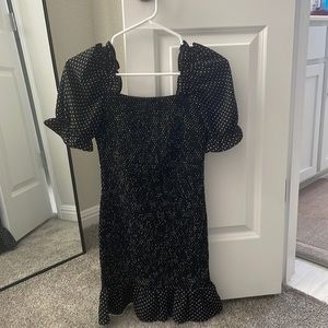 THE CUTEST black w/white polka dots dress. I absolutely LOVE this dress